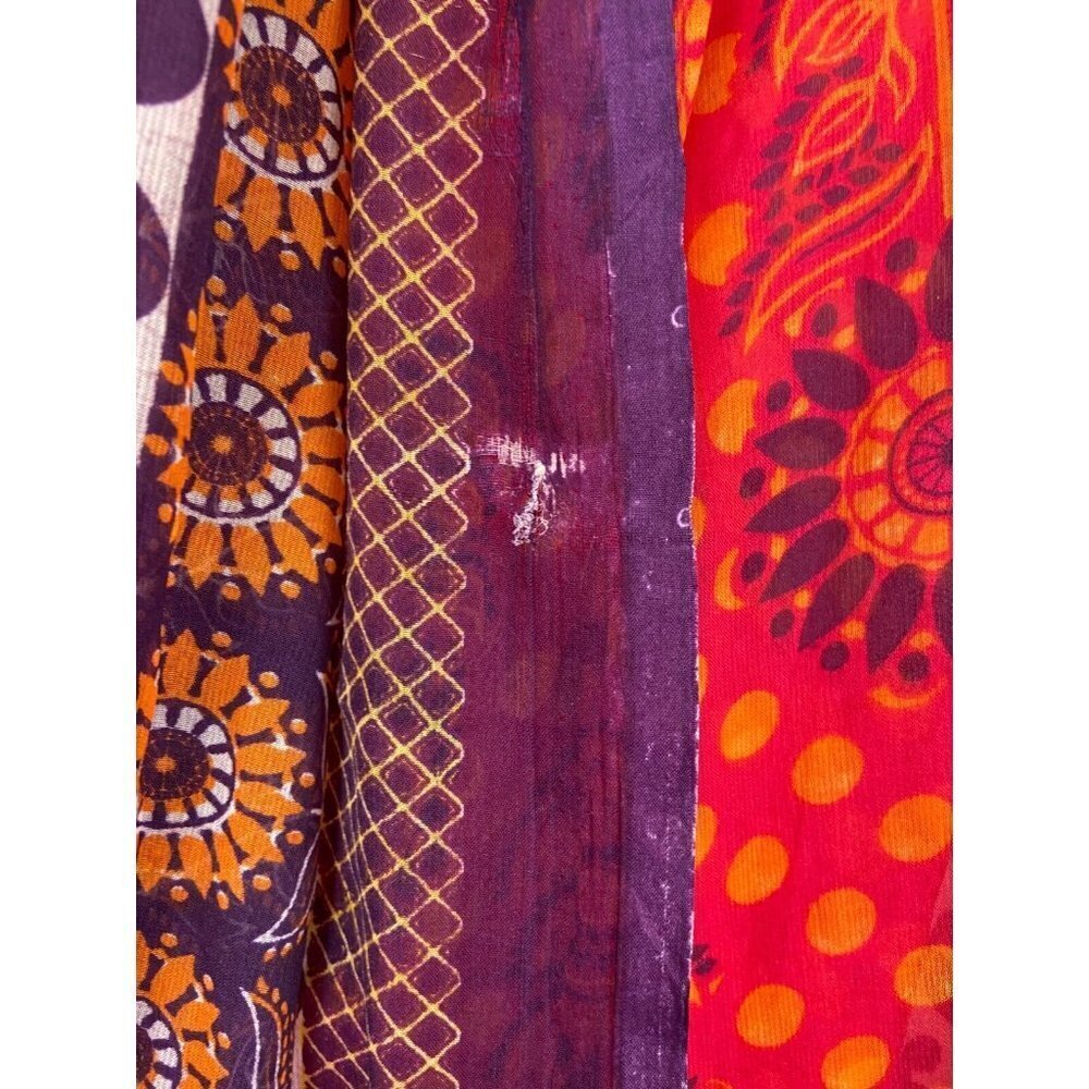 Women's Sheer Red Tones Long Scarf Size 50 in x 96 in - Picture 3 of 4